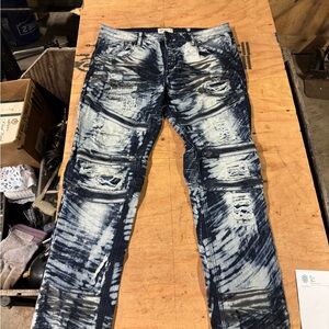 Smoke Rise Stylish Blue Distressed Men's Jeans